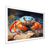 Crab Coastal Guardian Collage - Coral Crab Wall Art