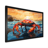 Crab Coastal Guardian Geometric - Coral Crab Wall Art