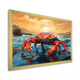 Crab Coastal Guardian Geometric - Coral Crab Wall Art