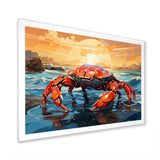 Crab Coastal Guardian Geometric - Coral Crab Wall Art