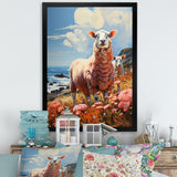 Coastal Pink Lamb - Sheep Bedroom Wall Art