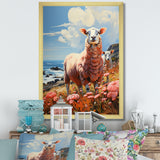 Coastal Pink Lamb - Sheep Bedroom Wall Art
