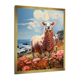 Coastal Pink Lamb - Sheep Bedroom Wall Art