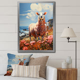 Coastal Pink Lamb - Sheep Bedroom Wall Art