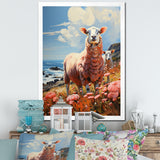 Coastal Pink Lamb - Sheep Bedroom Wall Art