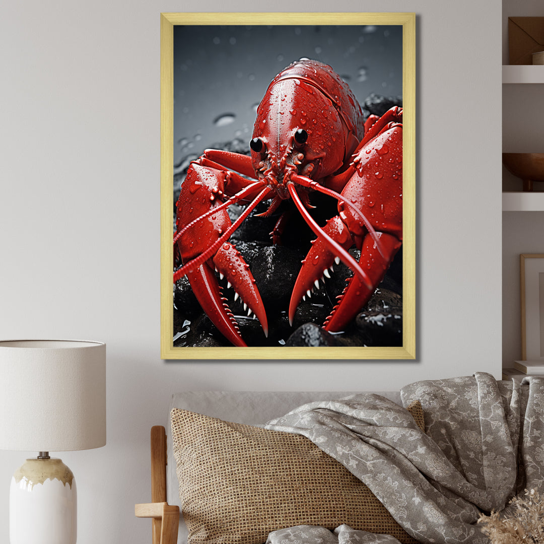 Crayfish Elusive Crayfish - Coral Crayfish Wall Art