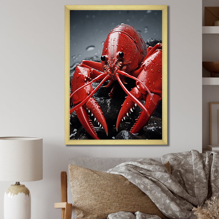 Crayfish Elusive Crayfish - Coral Crayfish Wall Art