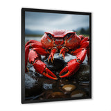 Vibrant Crayfish Portrait - Crayfish Framed Canvas Art