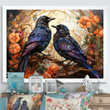 Crow Enchanted Monarchs - Crow Canvas Wall Art