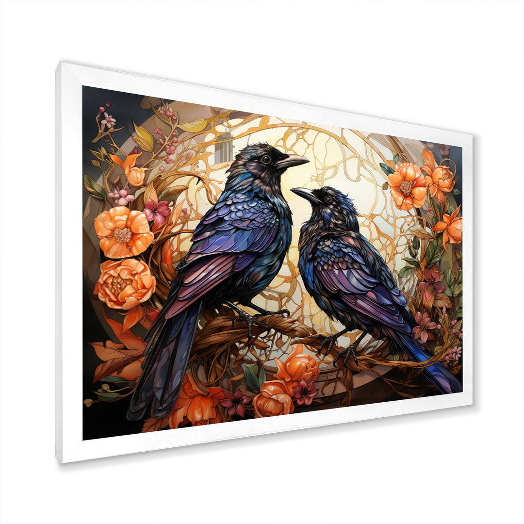 Crow Enchanted Monarchs - Crow Canvas Wall Art