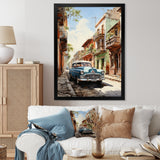 Turquoise Cuba Classic Cars - Classic Cars Canvas Wall Art