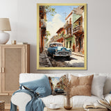 Turquoise Cuba Classic Cars - Classic Cars Canvas Wall Art