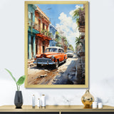 Cuban Coral Classic Cars - Classic Cars Canvas Wall Art