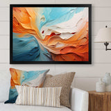 Teal Orange Bold Abstract Flow Collage I - Abstract Canvas Wall Art