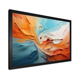 Teal Orange Bold Abstract Flow Collage I - Abstract Canvas Wall Art