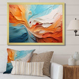 Teal Orange Bold Abstract Flow Collage I - Abstract Canvas Wall Art