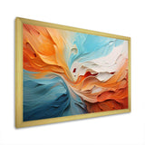 Teal Orange Bold Abstract Flow Collage I - Abstract Canvas Wall Art