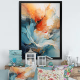 Teal Orange Bold Abstract Flow Collage II - Abstract Canvas Wall Art