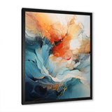 Teal Orange Bold Abstract Flow Collage II - Abstract Canvas Wall Art