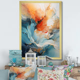 Teal Orange Bold Abstract Flow Collage II - Abstract Canvas Wall Art