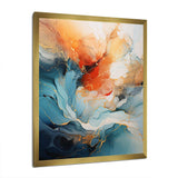 Teal Orange Bold Abstract Flow Collage II - Abstract Canvas Wall Art