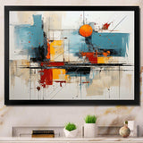 Teal Orange Bold Flow Collage - Abstract Canvas Wall Art