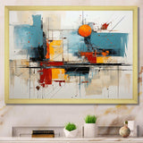 Teal Orange Bold Flow Collage - Abstract Canvas Wall Art