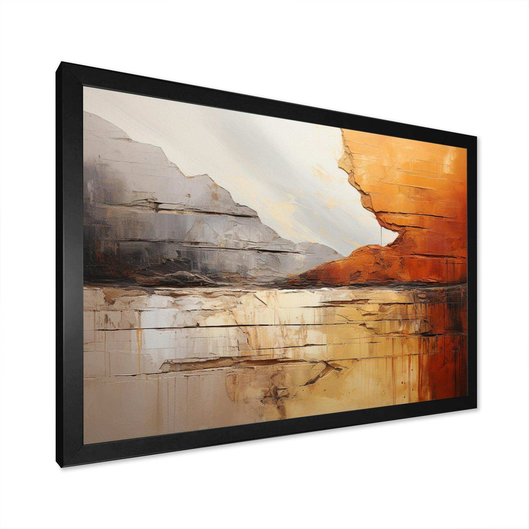 Grey Orange Grey And Orange Geological Wonders - Abstract Canvas Wall Art