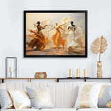 Yellow And White Dance Woman Ensemble I - Fashion Canvas Wall Art