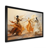 Yellow And White Dance Woman Ensemble I - Fashion Canvas Wall Art