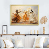 Yellow And White Dance Woman Ensemble I - Fashion Canvas Wall Art