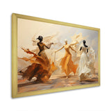 Yellow And White Dance Woman Ensemble I - Fashion Canvas Wall Art