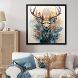 Deer Abstracted Antlers - Animals Canvas Wall Art