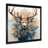 Deer Abstracted Antlers - Animals Canvas Wall Art