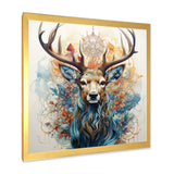 Deer Abstracted Antlers - Animals Canvas Wall Art