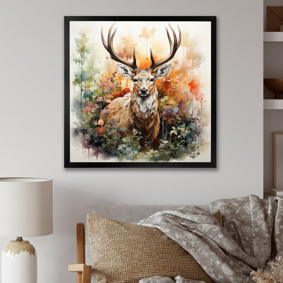 Deer Abstracted Nature - Deer Wall Art Prints