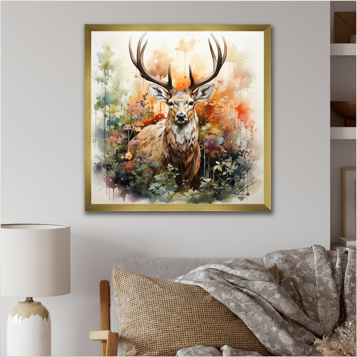 Deer Abstracted Nature - Deer Wall Art Prints