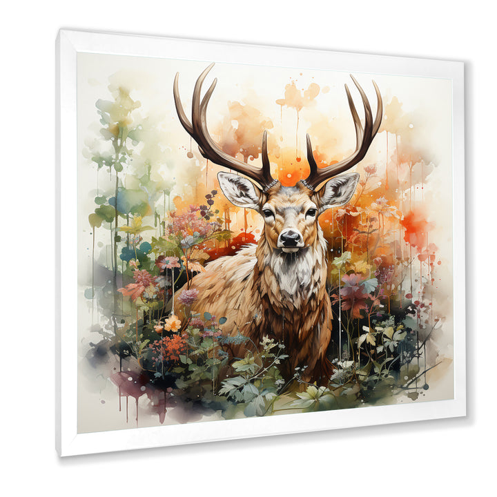 Deer Abstracted Nature - Deer Wall Art Prints
