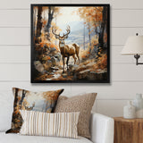 Deer Autumn Serenade - Brown Deer Wall Art