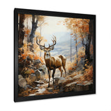 Deer Autumn Serenade - Brown Deer Wall Art