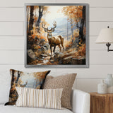 Deer Autumn Serenade - Brown Deer Wall Art