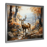 Deer Autumn Serenade - Brown Deer Wall Art