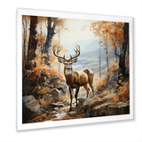 Deer Autumn Serenade - Brown Deer Wall Art