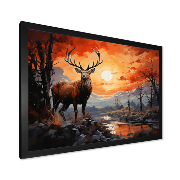 Deer Bold Silhouette - Brown Deer Wall Art