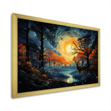 Deer Celestial Symphony - Deer Framed Canvas Art