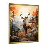 Deers Brown Landscape - Deer Living Room Wall Art