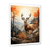 Deers Brown Landscape - Deer Living Room Wall Art