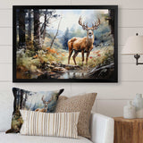 Deer Graceful Grazing - Animals Canvas Wall Art