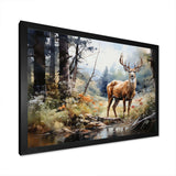 Deer Graceful Grazing - Animals Canvas Wall Art