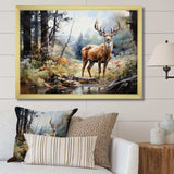 Deer Graceful Grazing - Animals Canvas Wall Art